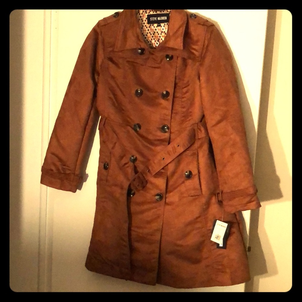 NWT Steve Madden Faux Suede Tan Trenchcoat